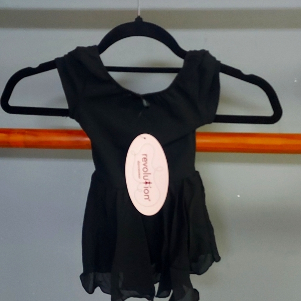 NWT TODDLER SIZE BLACK CHIFFON DANCE DRESS